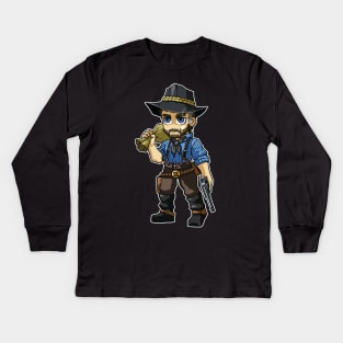 Chibi Arthur RDR2 Kids Long Sleeve T-Shirt